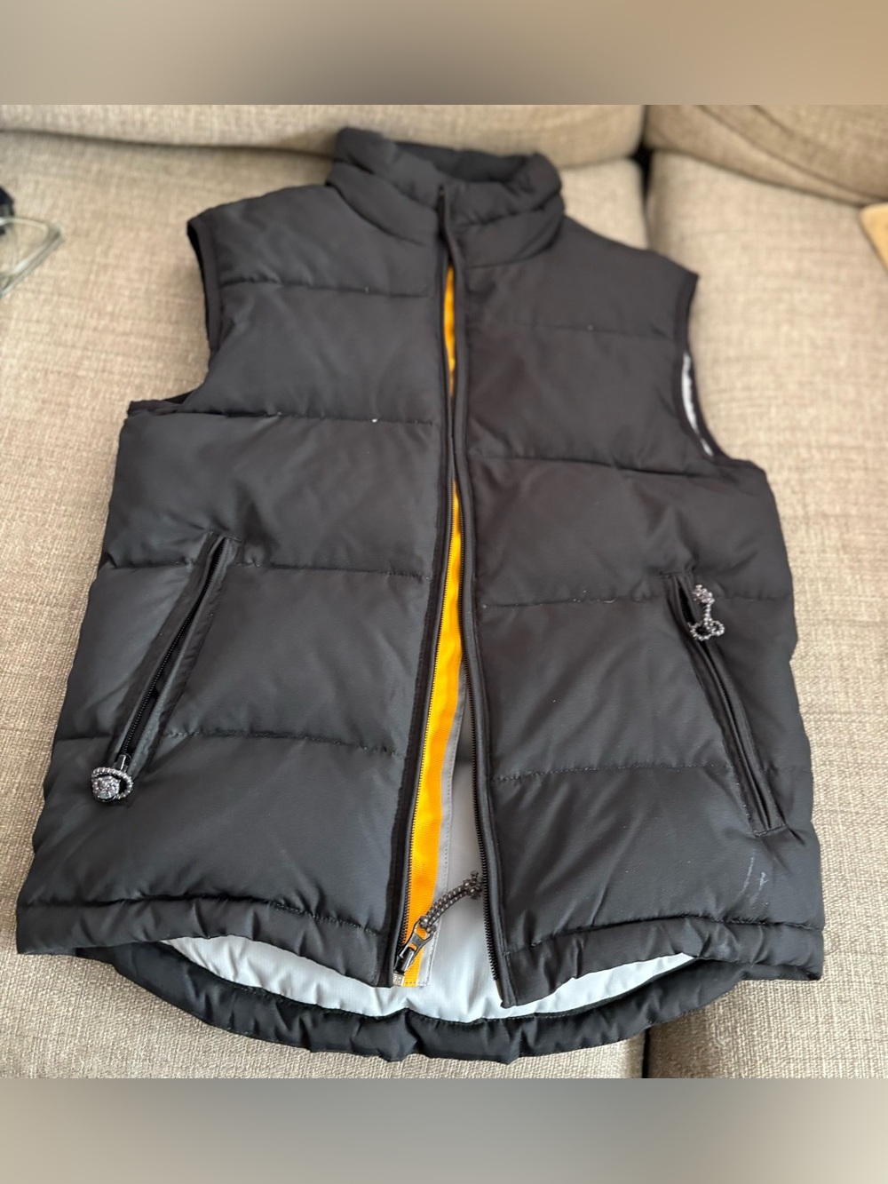UNIONBAY Black Puffer Vest with Yellow Lining - Kids